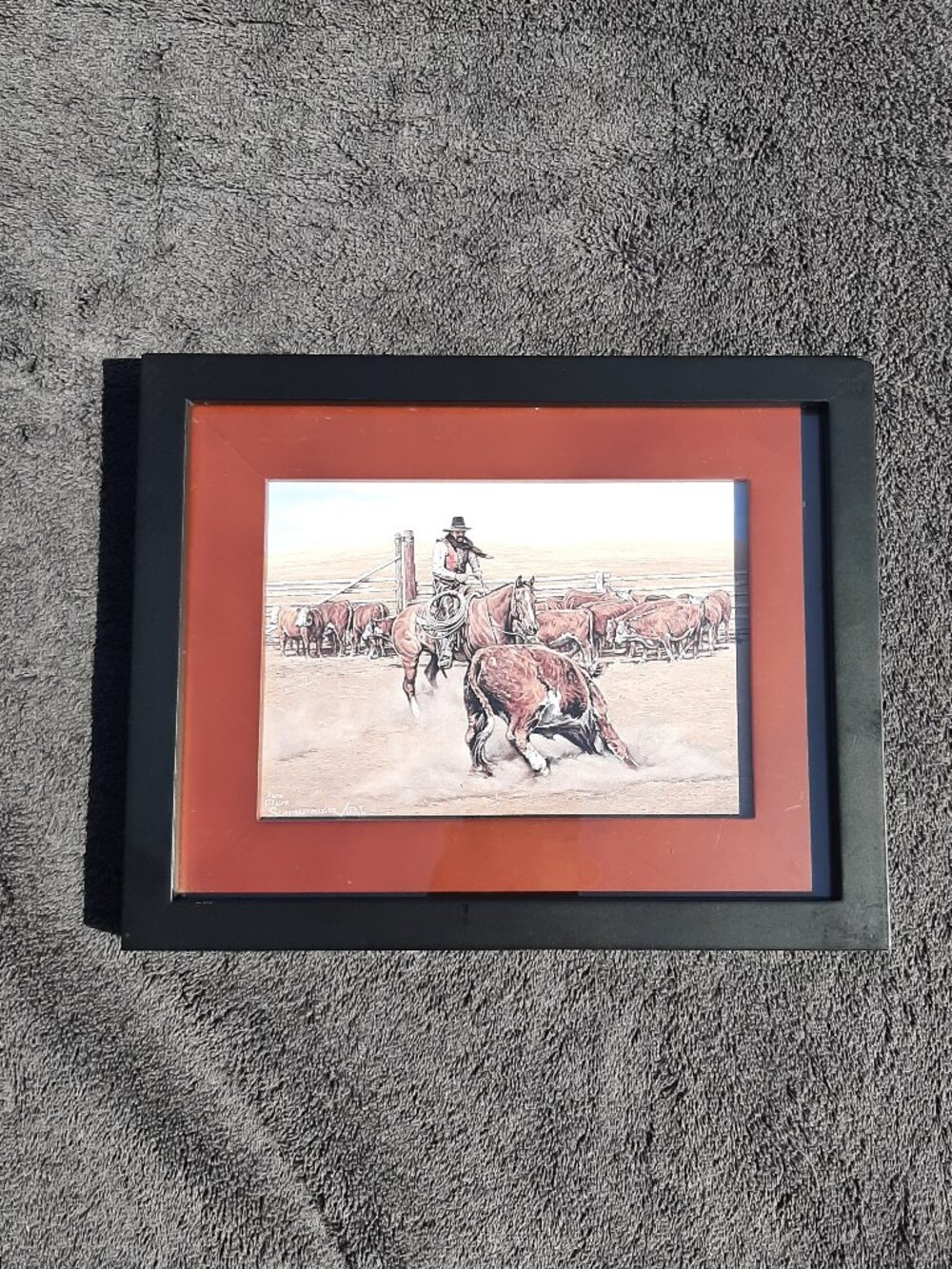 JOHN SCHNURRENBERGER "Make the Dust Fly" Art Print Framed, Canadian 10" x 8"